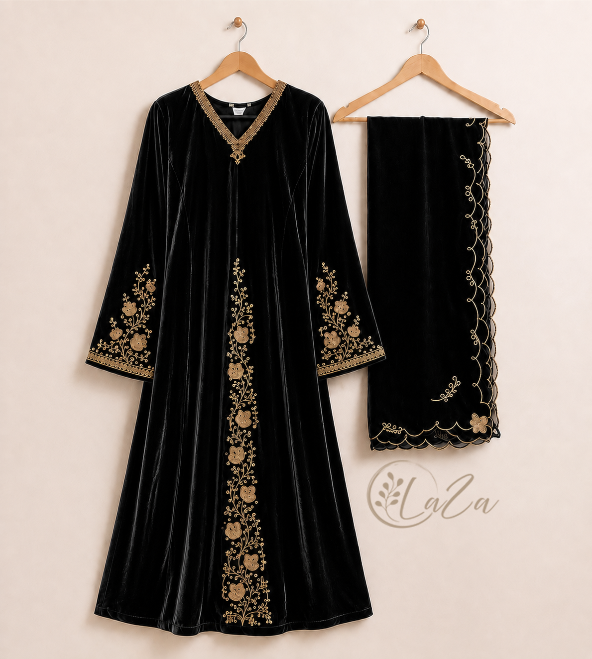 Velvet Kurti, Pant & Dupatta Set (3 Piece Set)