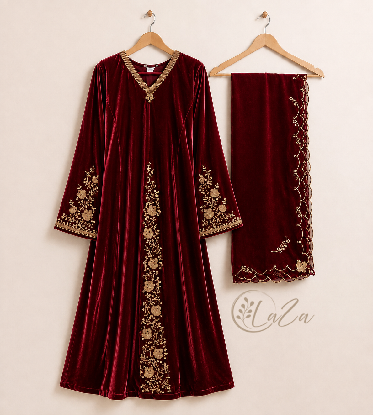Velvet Kurti, Pant & Dupatta Set (3 Piece Set)